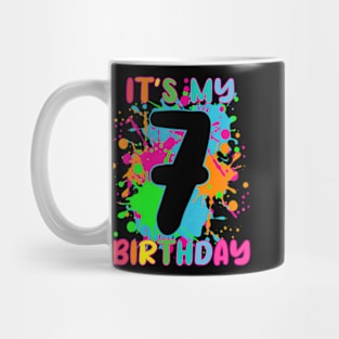 Its My Birthday 7 Years Old Boys Girl Rainbow Mug